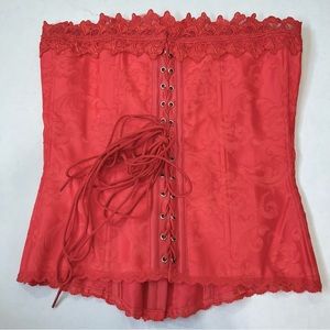 Fredericks Of Hollywood Vintage Corset Coral Pink